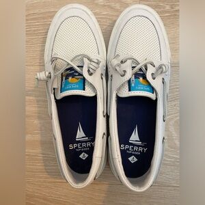 White Sperry top siders, size 8.5